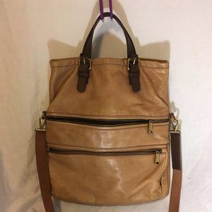 Fossil Explorer Foldover Tote with crossbody strap